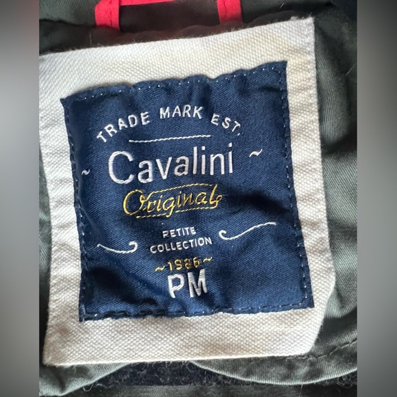 Cavalini Army Green Hooded Cotton Utility Vest w Toggle Drawstring Waist Sz PM - Picture 11 of 12